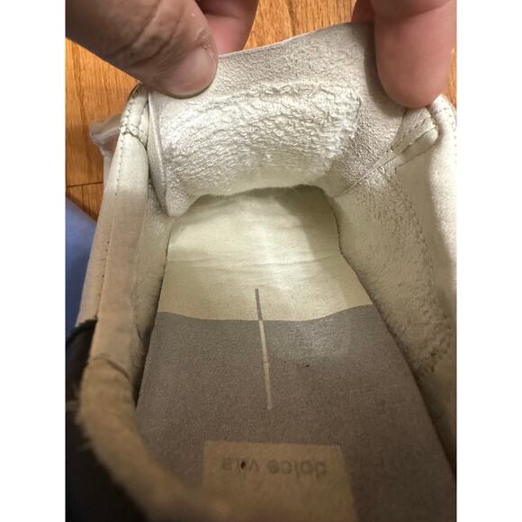 Dolce Vita White Leather Sneakers Black Heel Size 7.5 - Picture 11 of 11